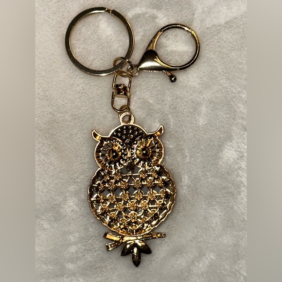 NEW Colorful Owl Purse Charm/ Keychain with Rhinestones - Picture 2 of 2
